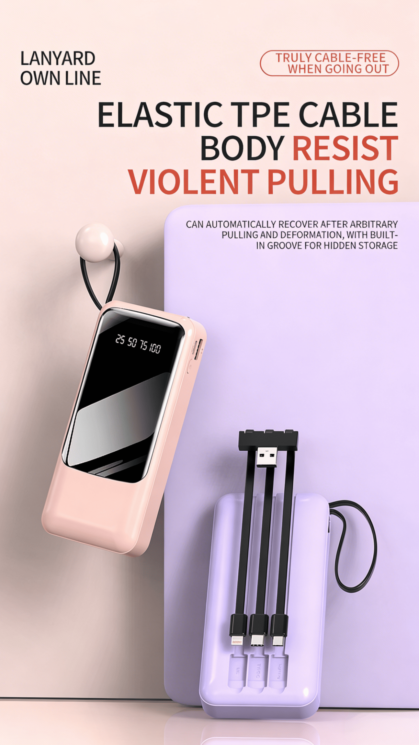 4 in 1 USB Portable Power Bank with Digital Display for Multiple Devices Perfect for Famil Trips Flight-Safe