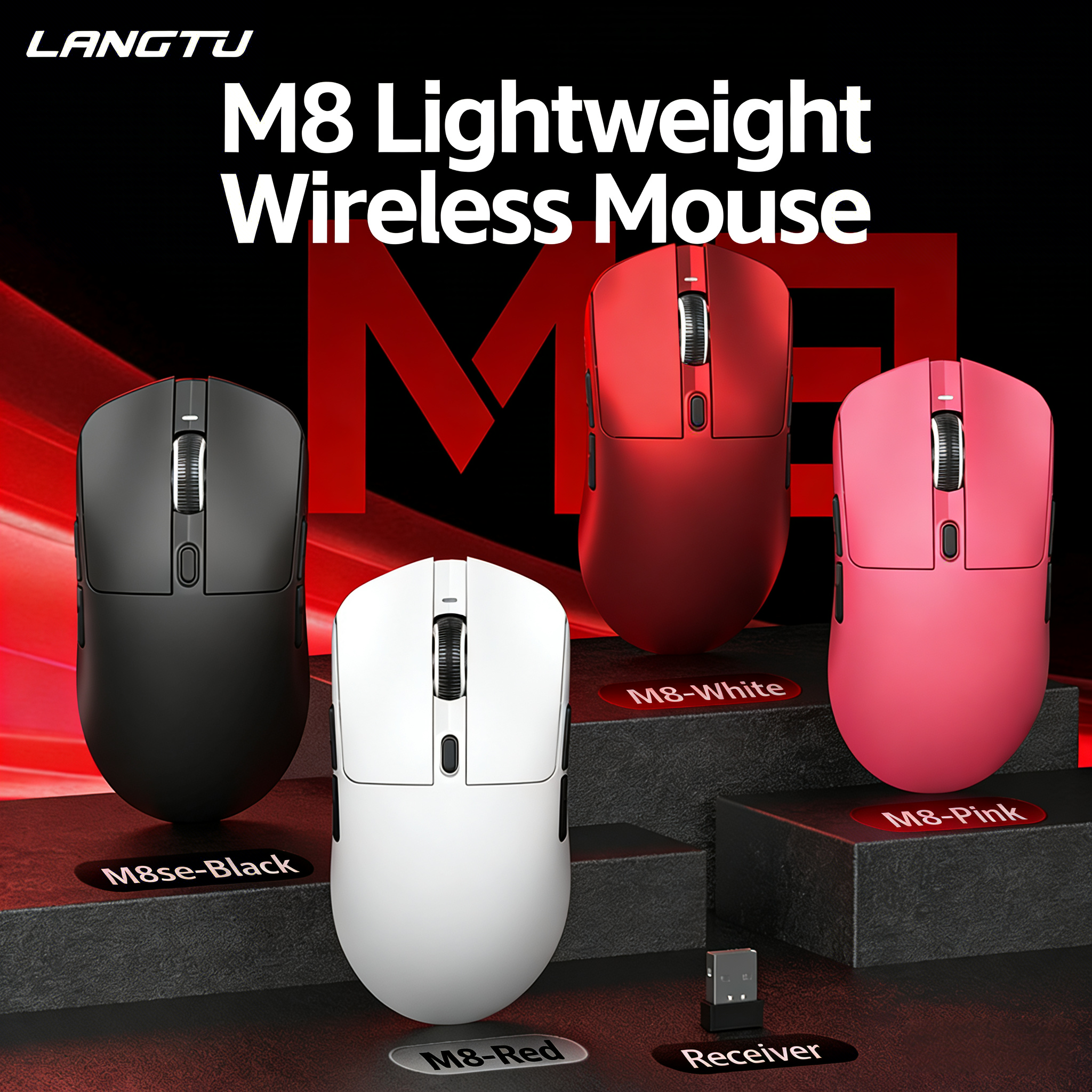 Tri-Mode Wireless/Wired Gaming Mouse Programmable Buttons for Work & Play