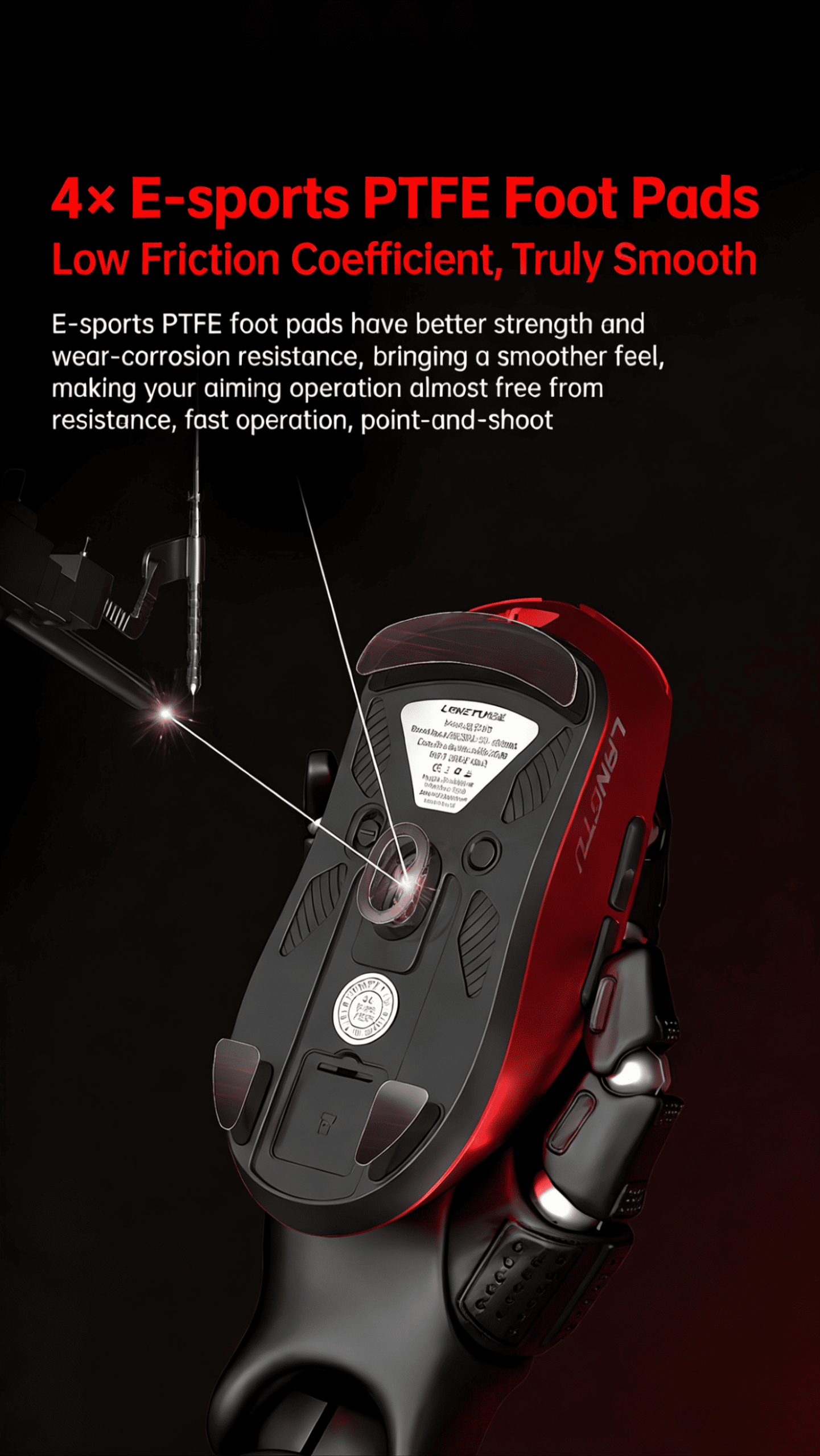 Tri-Mode Wireless/Wired Gaming Mouse Programmable Buttons for Work & Play