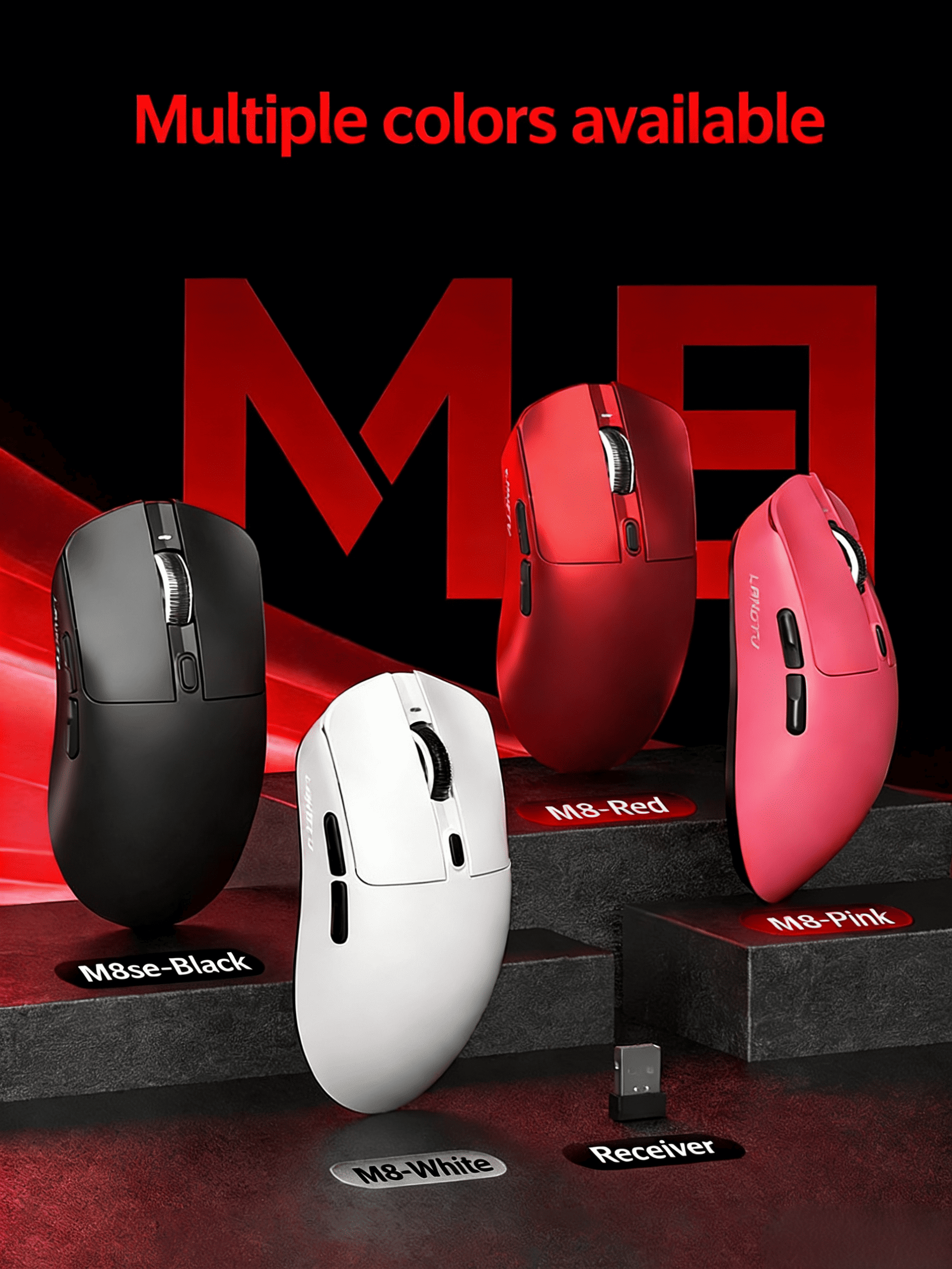 Tri-Mode Wireless/Wired Gaming Mouse Programmable Buttons for Work & Play