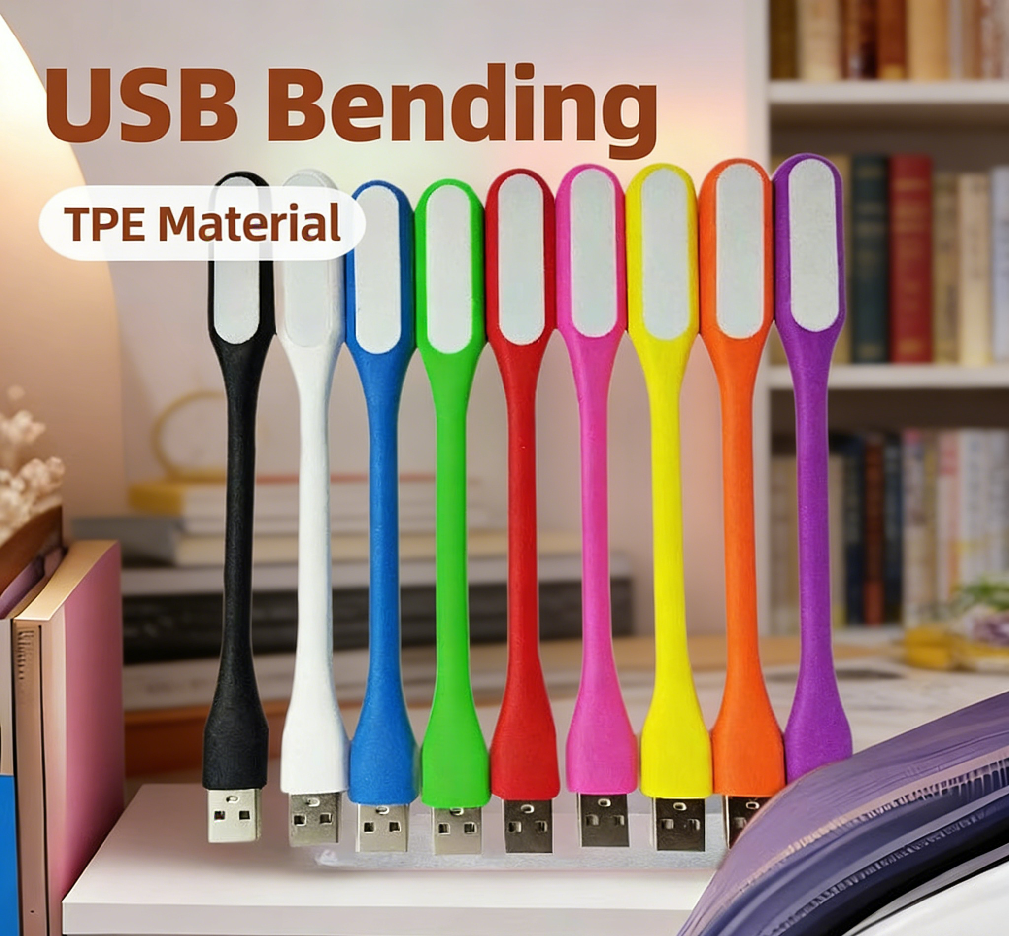 PVC Petal USB LED Night Light - 10 Color Options, 5V Plug & Play Decorative Mood Lamp for Bedroom, Bar, Party Decoration (10,000 Hours Lifespan)