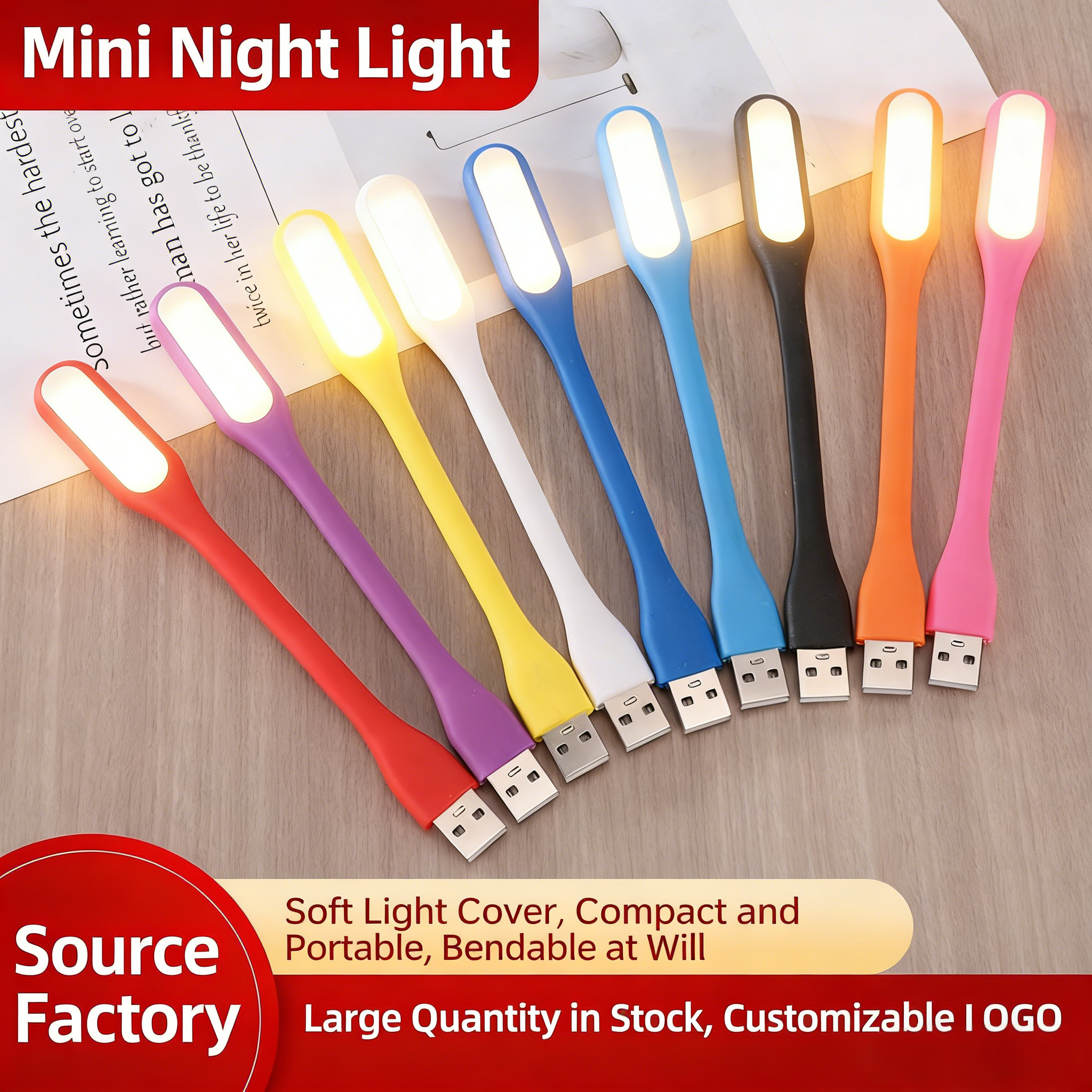 PVC Petal USB LED Night Light - 10 Color Options, 5V Plug & Play Decorative Mood Lamp for Bedroom, Bar, Party Decoration (10,000 Hours Lifespan)