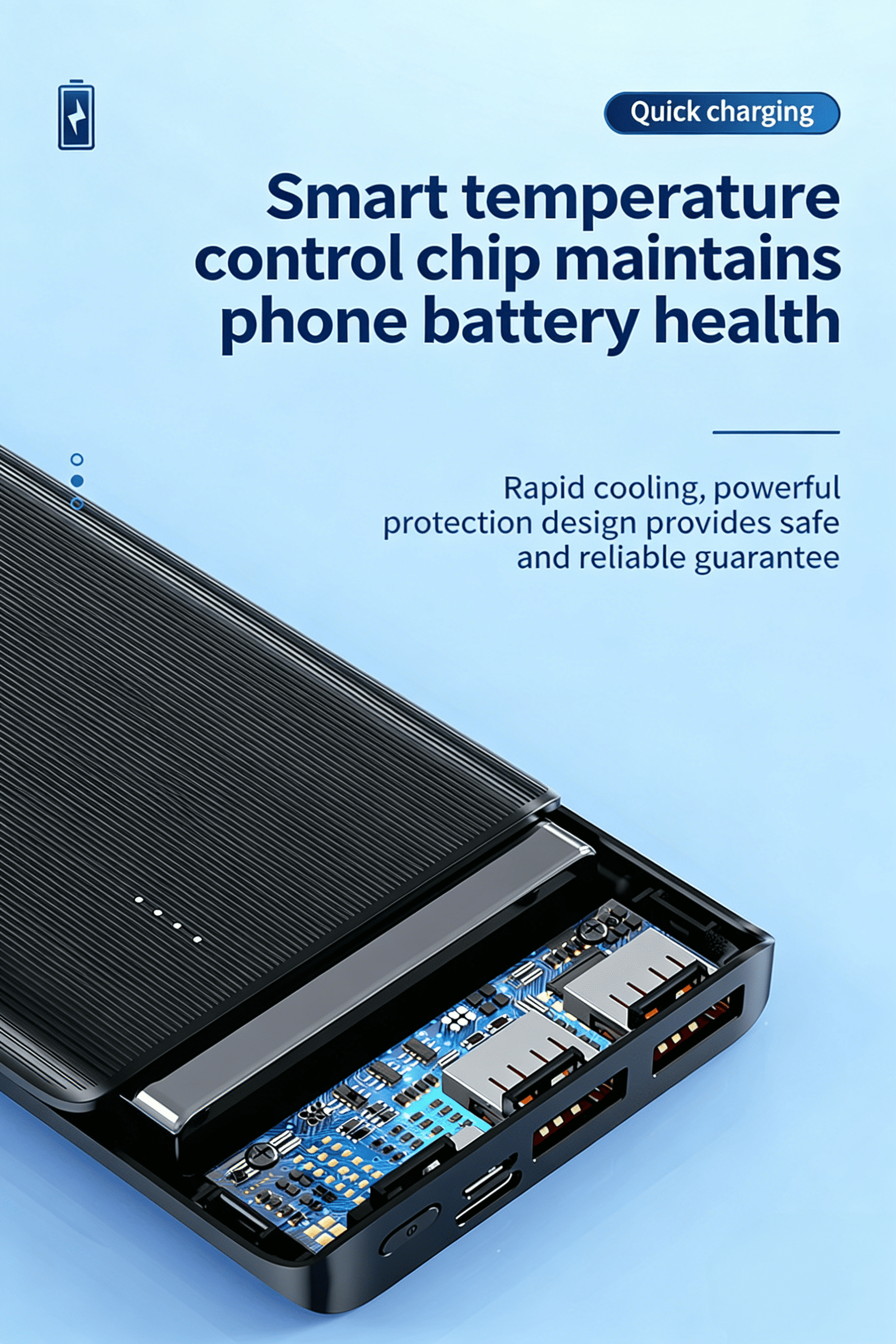 Fast Charging Power Bank with High Capacity for Outdoor Work Compact Travel-Ready