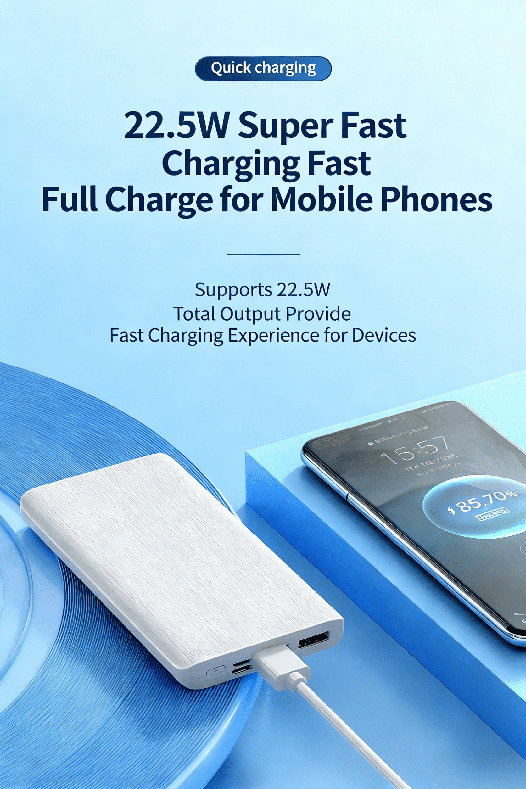 Fast Charging Power Bank with High Capacity for Outdoor Work Compact Travel-Ready