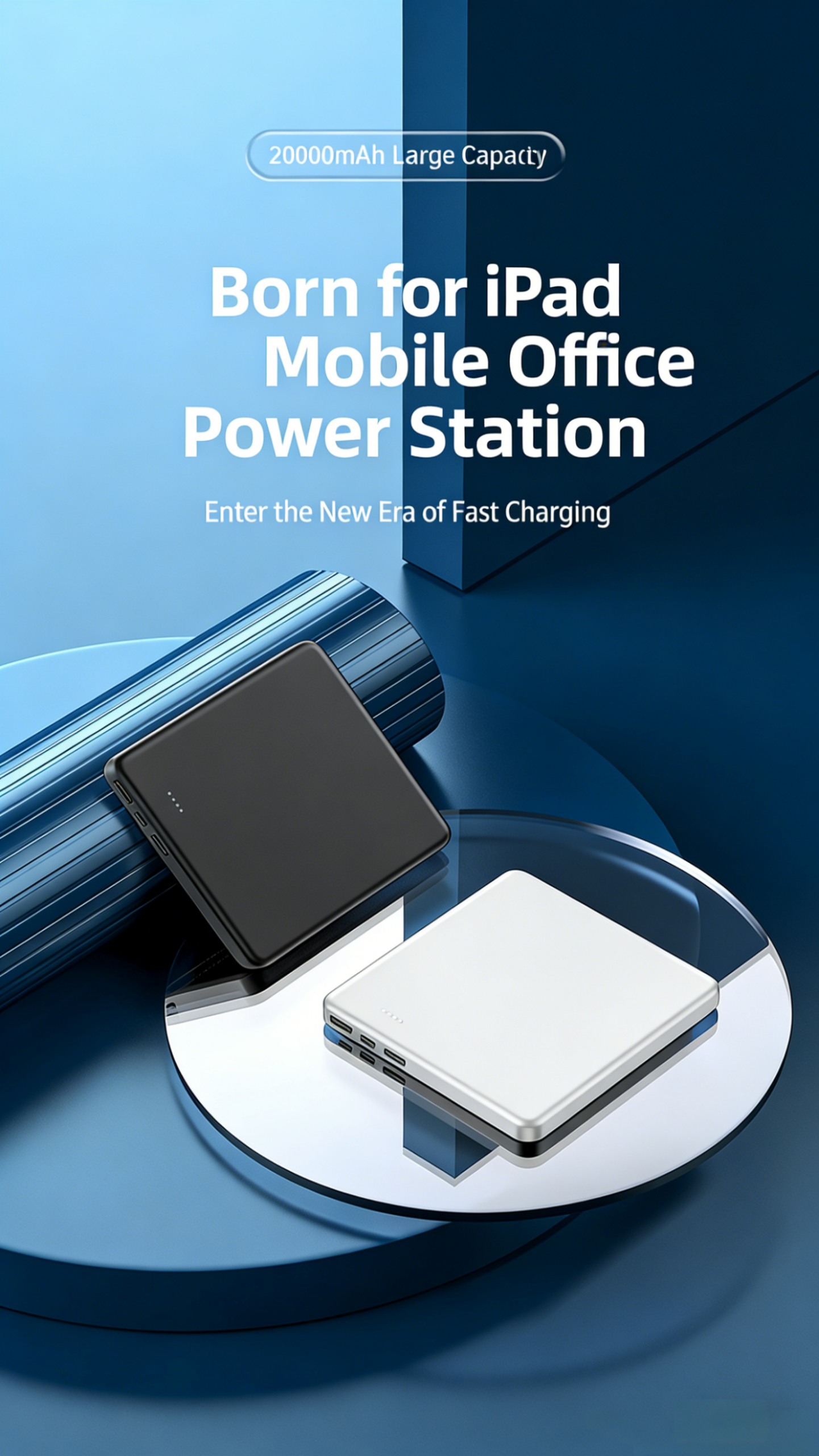 High Capacity 20000mAh Power Bank for iPhone Rugged Shockproof Power Bank