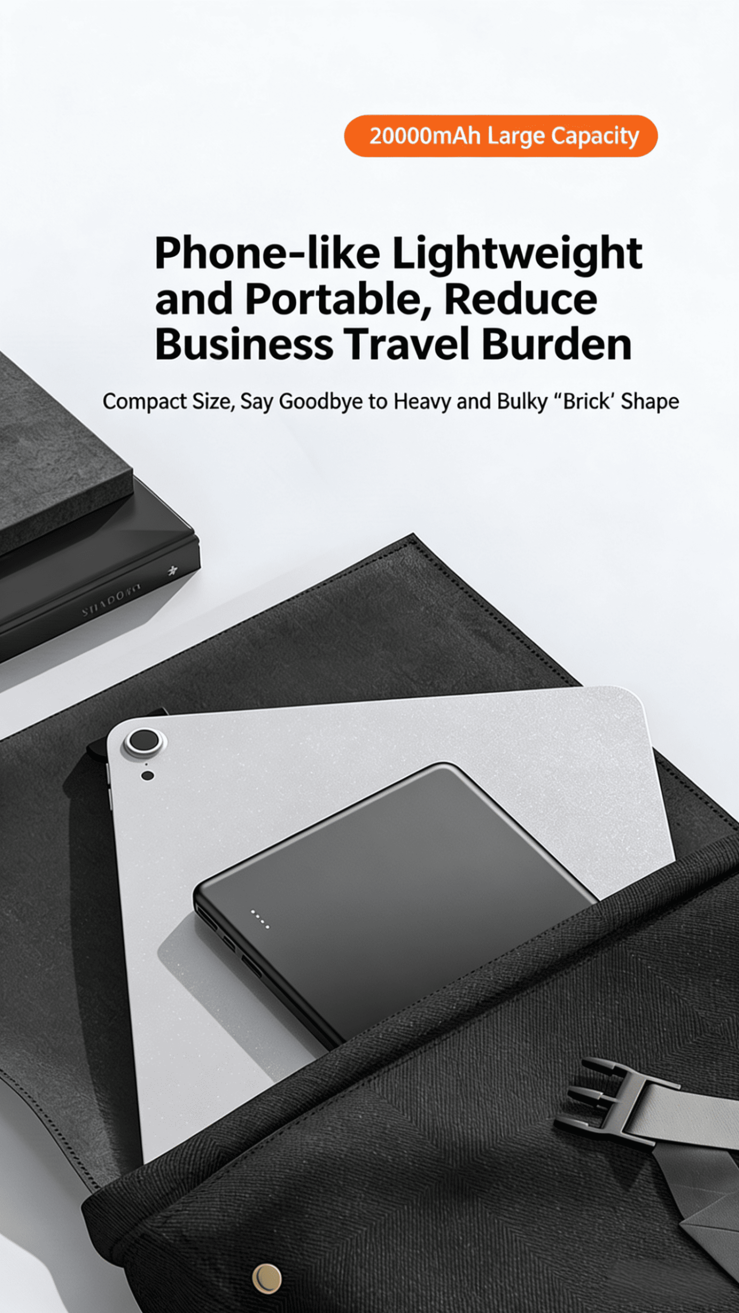High Capacity 20000mAh Power Bank for iPhone Rugged Shockproof Power Bank