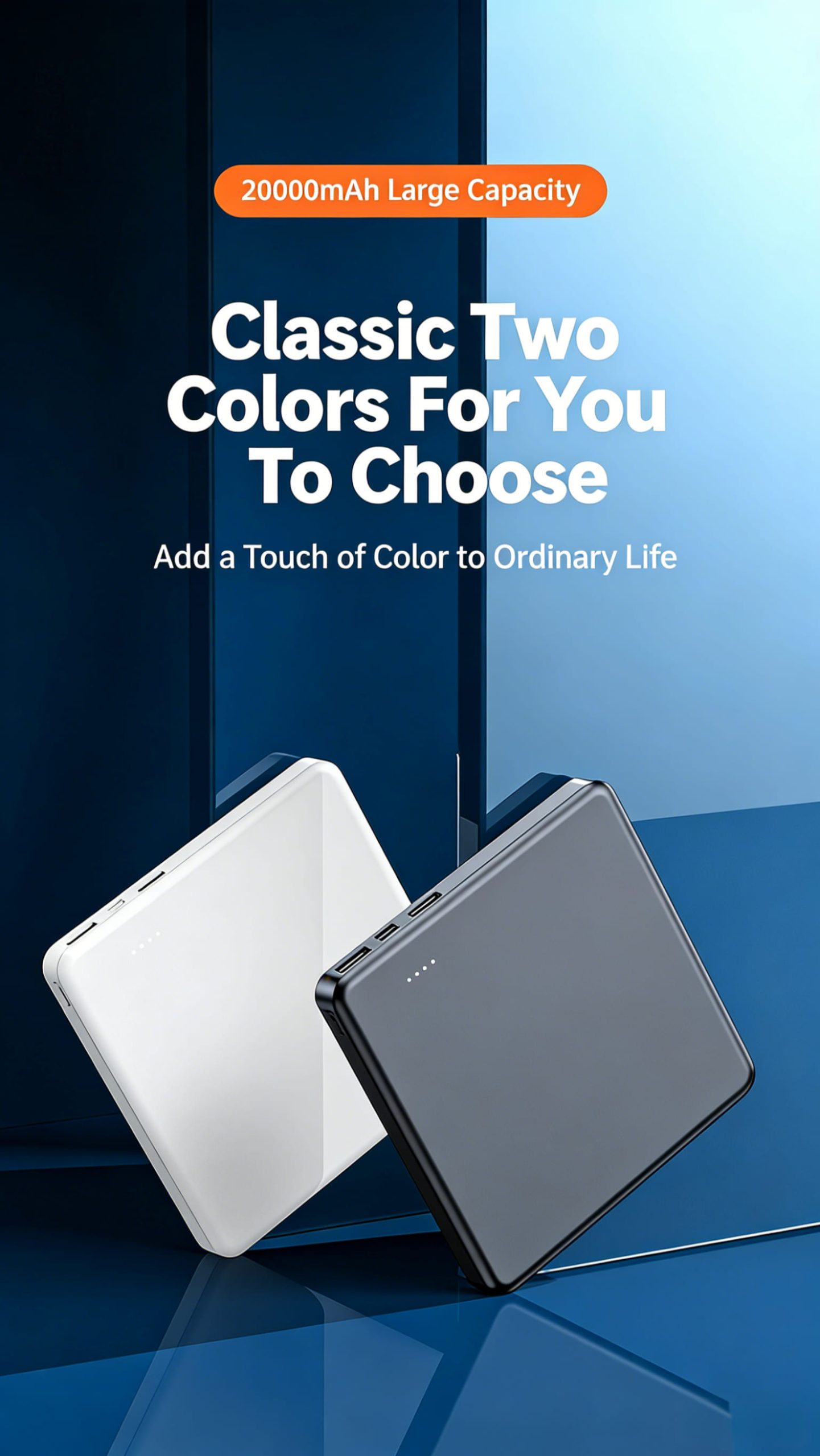 High Capacity 20000mAh Power Bank for iPhone Rugged Shockproof Power Bank