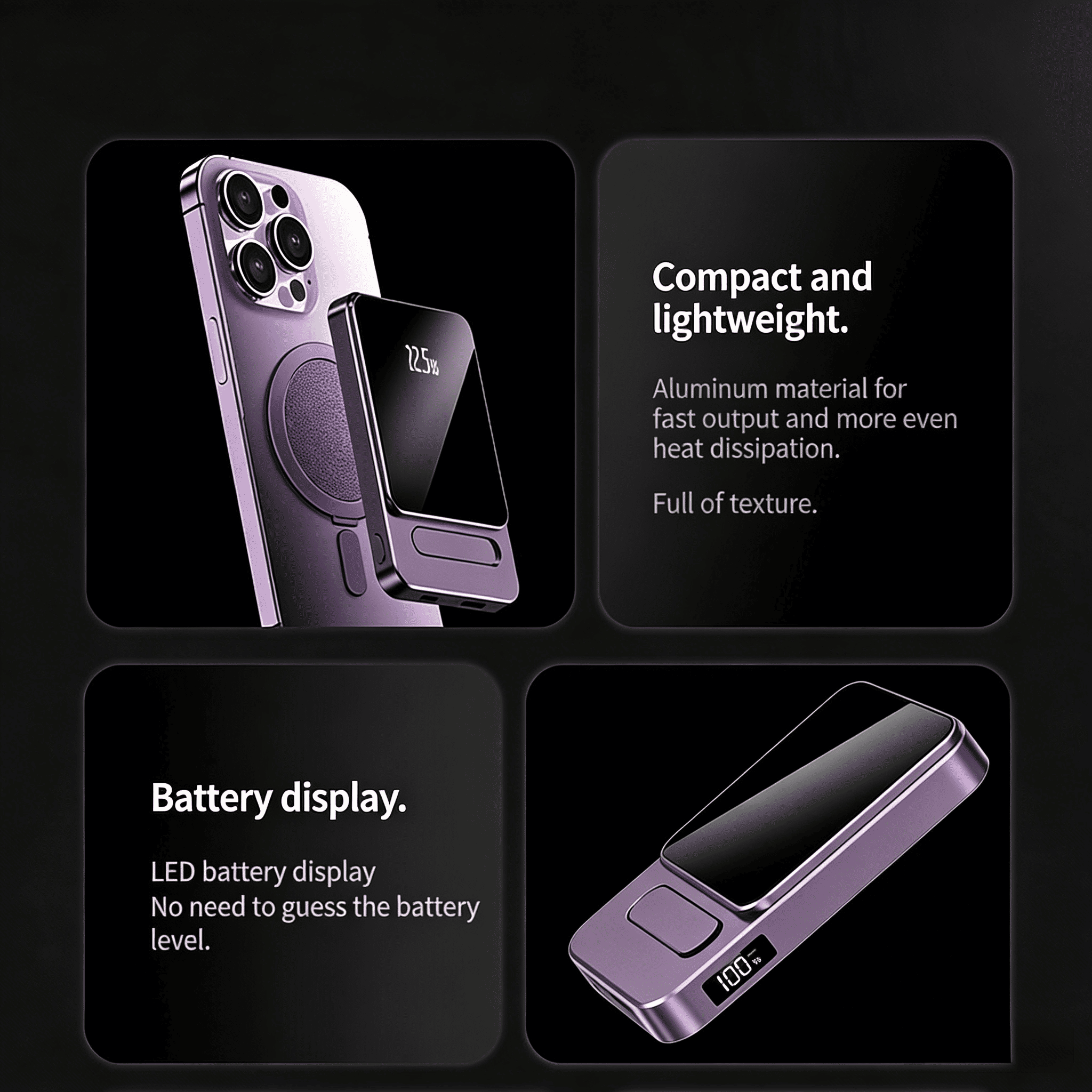 22.5W Quick Charge Wireless Power Bank Portable magnetic Charger Travel CPAP Battery Flight-Safe