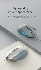 Wired Gaming Mouse Single-Color Backlit Macro Programmable Buttons