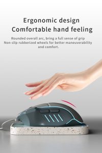 Wired Gaming Mouse Single-Color Backlit Macro Programmable Buttons