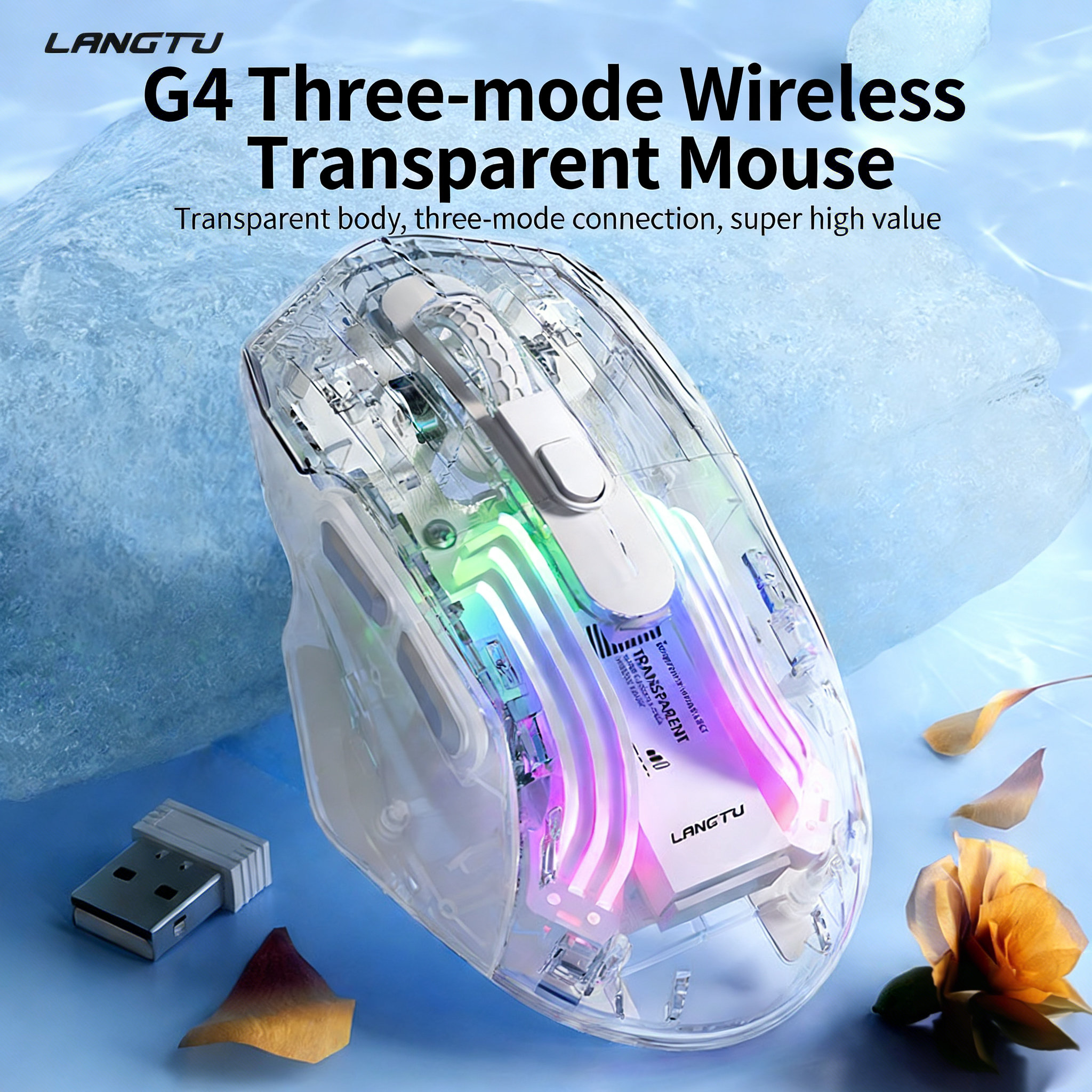 Wireless RGB Mouse Ergonomic Design for All-Day Use on PC & Mac