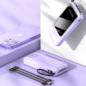 4 in 1 USB Portable Power Bank with Digital Display for Multiple Devices Perfect for Famil Trips Flight-Safe
