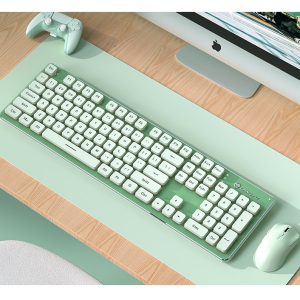 Wireless Keyboard and Mouse Combo Spill-Resistant Membrane All-in-One for PC Mac Desktop