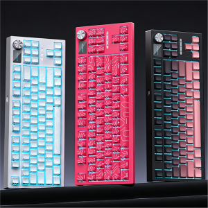 Side-Print Mechanical Keyboard - Wired USB, Ice Blue LED Backlighting, Full Anti-Ghosting, Programmable Macros, Complete with Accessories