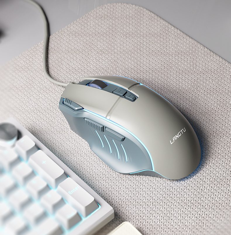 Wired Gaming Mouse Single-Color Backlit Macro Programmable Buttons