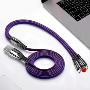 Multi Charging Cable Fast Charger Zinc Alloy Tangle-Free Cords for All Phones